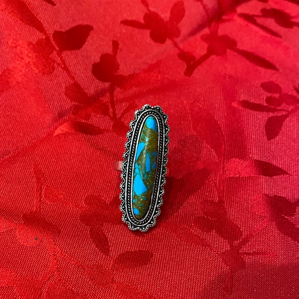 Turquoise and Silver Women's Ring